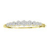 14K 4.84CT D-BANGLE LDS RDS " INV FLOWER "